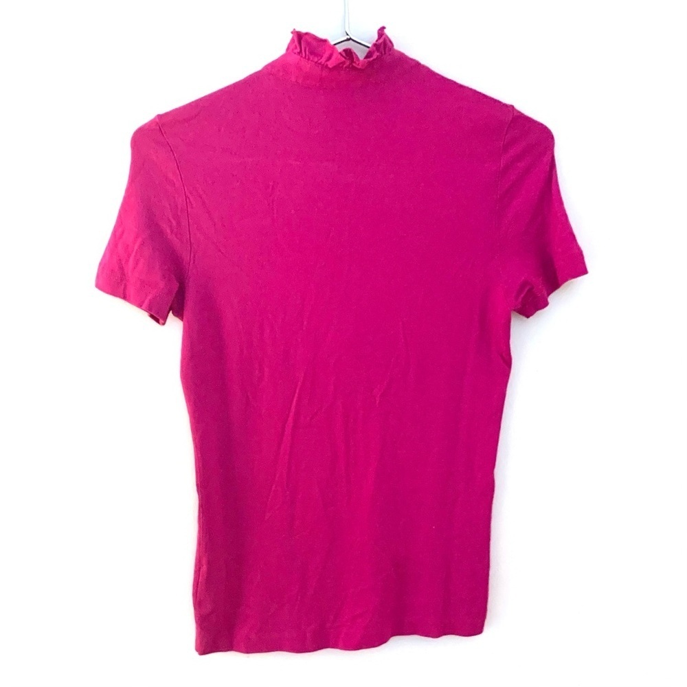 TORY BURSH
'Lidia' Ruffle Polo Shirt, magenta - Picture 4 of 7
